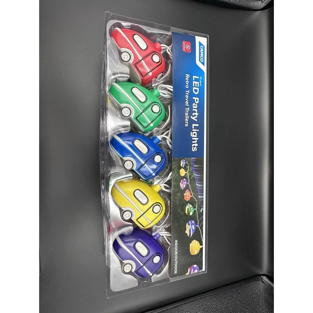 Camco Retro Travel Trailer Party Lights Camper Awning Campsite 10 Pack